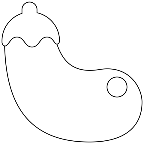 Eggplant Emoji Coloring Page